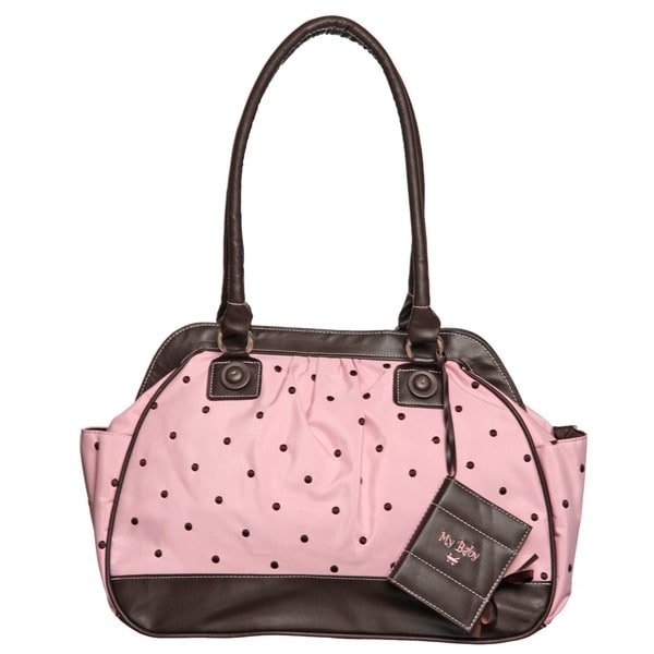 Baby Essentials Pink Polka Dot Satchel Diaper Bag - Overstock Shopping ...