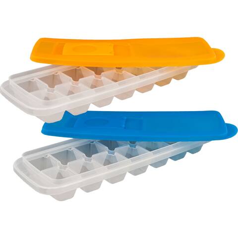 Chef Buddy Ice Cube Trays with Lids (Set of 2)