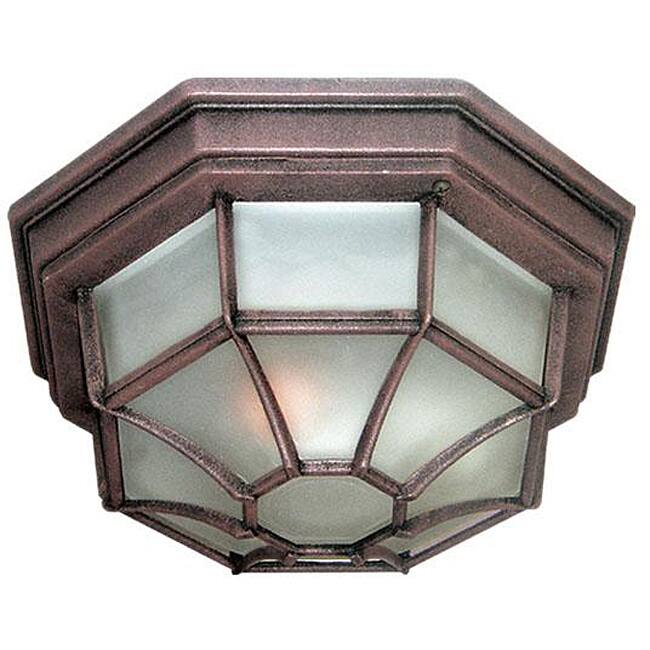 Woodbridge Lighting Basic 1-light Powder Coat Rust Outdoor Flush Mount