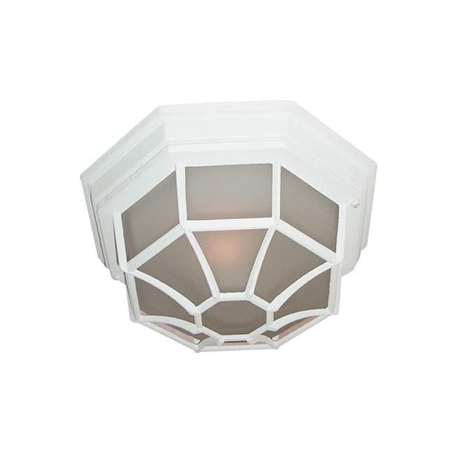 Woodbridge Lighting Basic 1-light Powder Coat White Outdoor Flush Mount