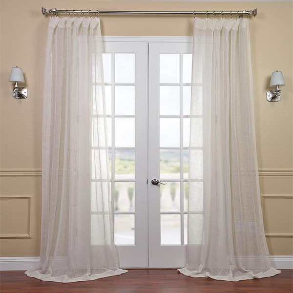 Shop Exclusive Fabrics Linen Open Weave Cream 84 Inch Sheer