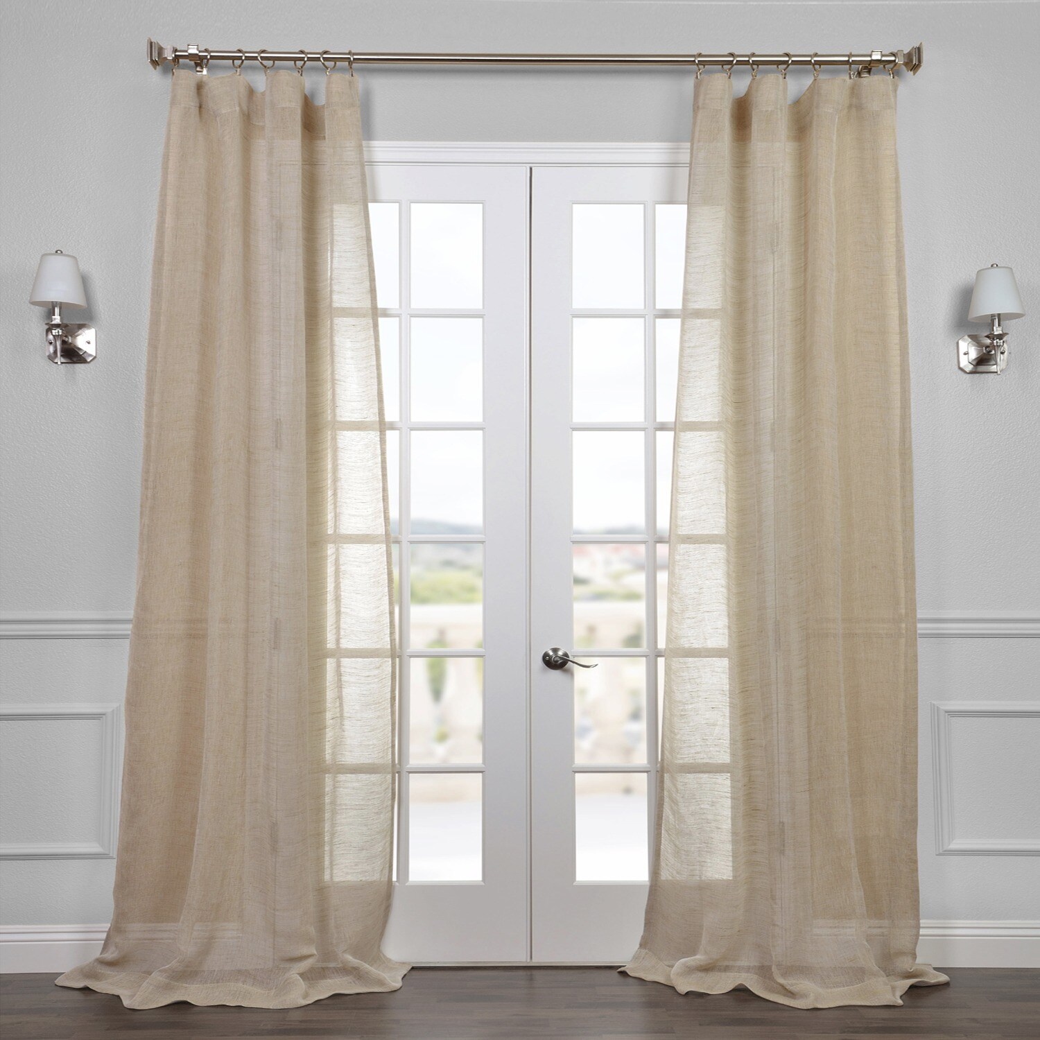 Shop Exclusive Fabrics Open Weave Natural Curtain Panel On Sale