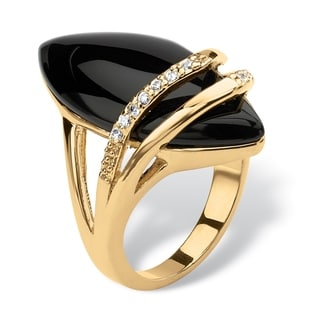 marquise shaped genuine onyx with cubic zirconia accents 18k gold plated ring naturalist - What Finger For Wedding Ring marquise shaped genuine onyx with cubic zirconia accents 18k gold plated ring naturalist - What Finger For Wedding Ring