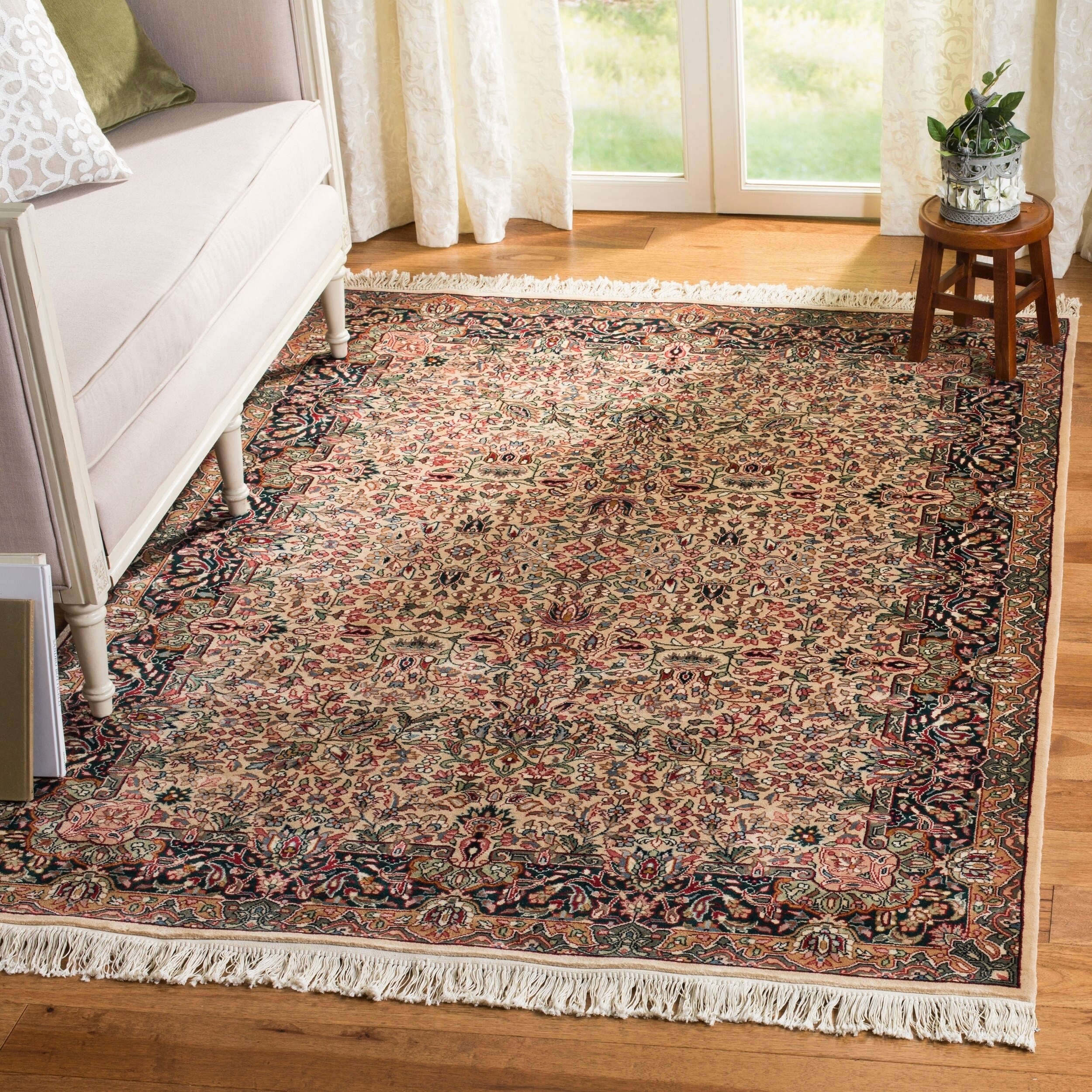 Shop Handmade Kerman Ivory And Green Wool Area Rug 9 X 12 Overstock 6190724