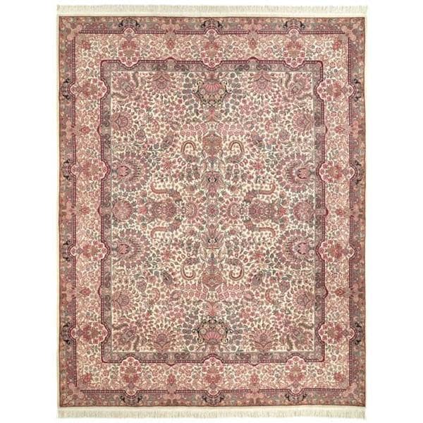 Safavieh Couture Royal Kerman Hand-Knotted Ivory/ Multi Wool Area Rug (8' x 10')