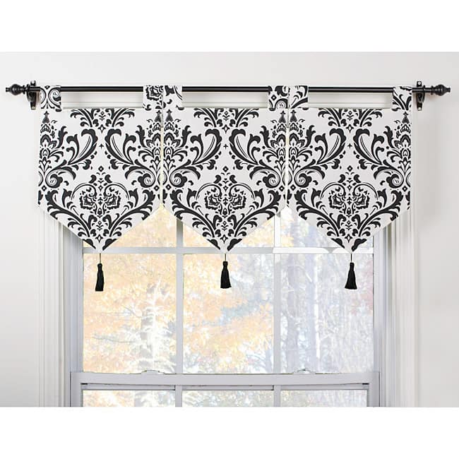 Arbor Ivory/Black Banner Valances (Set of 3)