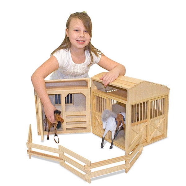 melissa & doug train and jump horse show playset