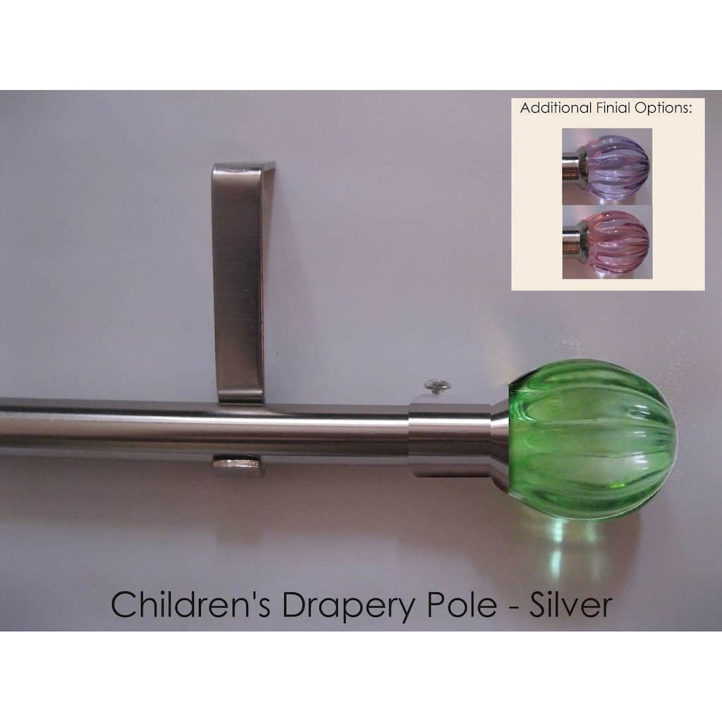 Arlo Blinds Kid's Silver 28 to 48-inch Adjustable Drapery Pole Set