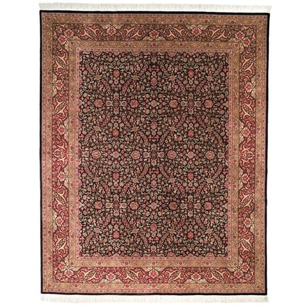 Handmade Safavieh Couture Royal Kerman Black/ Red Wool Area Rug - 8' x 10' (China)