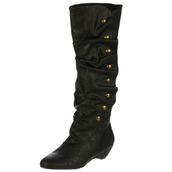 Madden Girl Women's 'Zaney' Black Tall Studded Boots FINAL SALE Madden Girl Boots