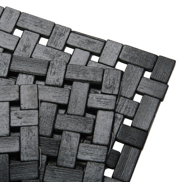 Lattice Black Bamboo Placemats (Set of 4) Free Shipping On Orders