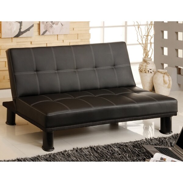 Pierce Contemporary Black Futon Sofa By Foa