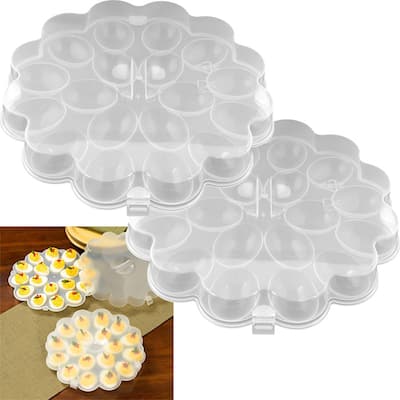 Chef Buddy Deviled Egg Trays with Snap-on Lids (Set of 2)