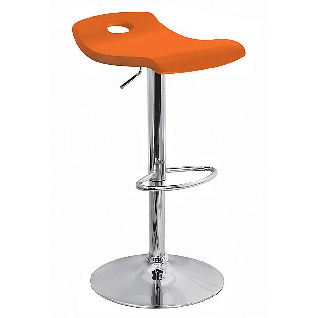 Orange Surf Curved Wood Barstool