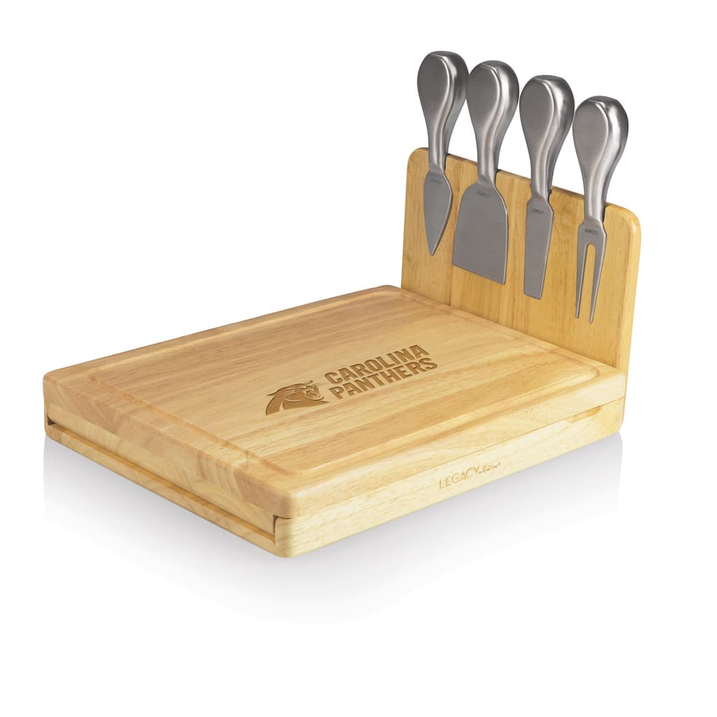 Picnic Time Carolina Panthers Asiago Cheese Board Set - Silver