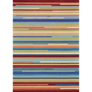 Hand hooked Peony Multi Stripe Rug (3'6 x 5'6) Alexander Home 3x5   4x6 Rugs