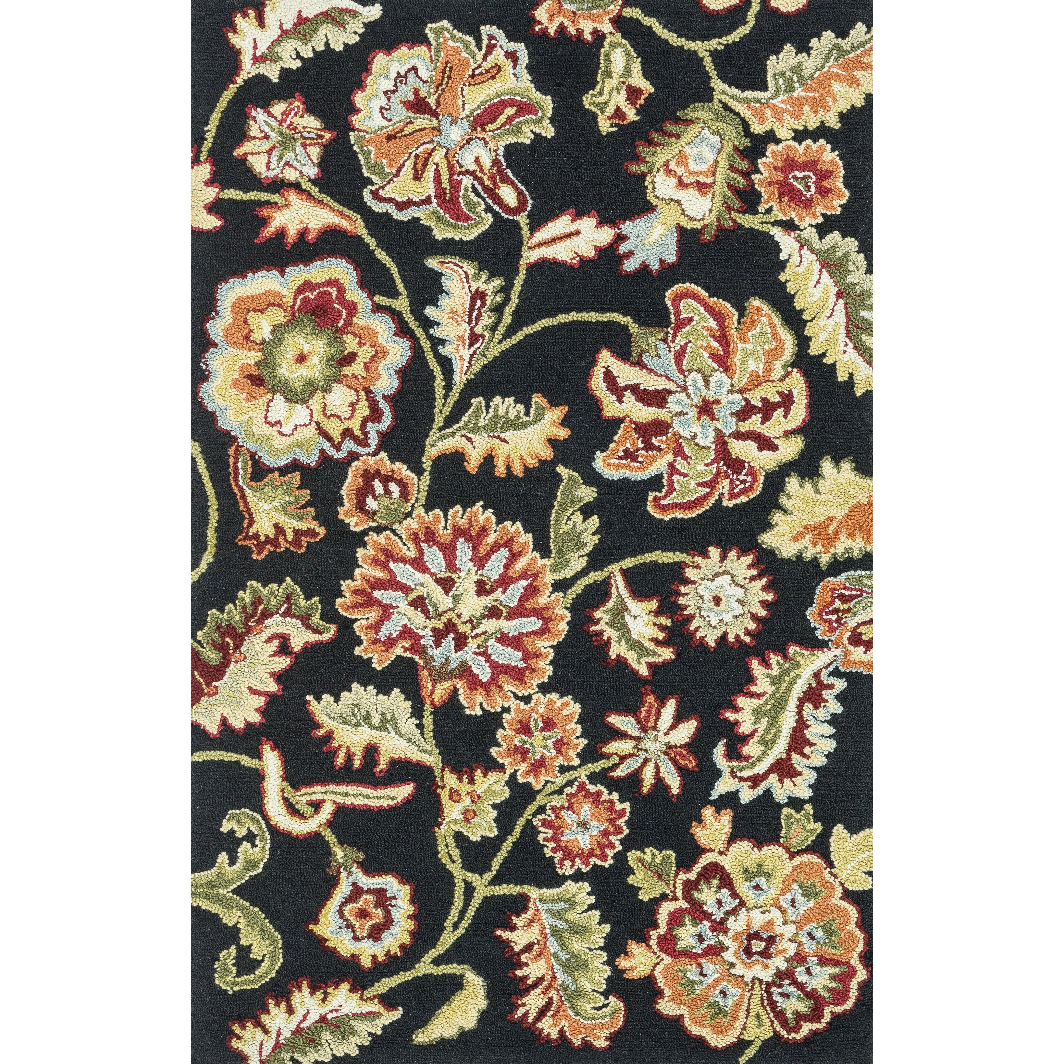 Peony Black Floral Rug (36 X 56)