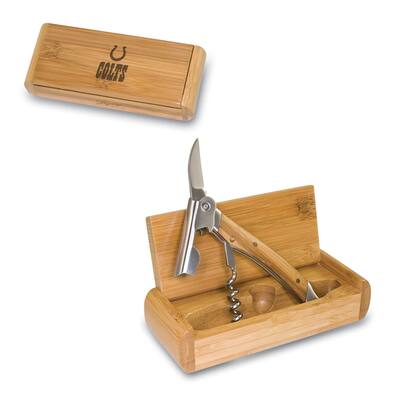 Picnic Time Elan Bamboo Indianapolis Colts Corkscrew and Bamboo Box - Brown