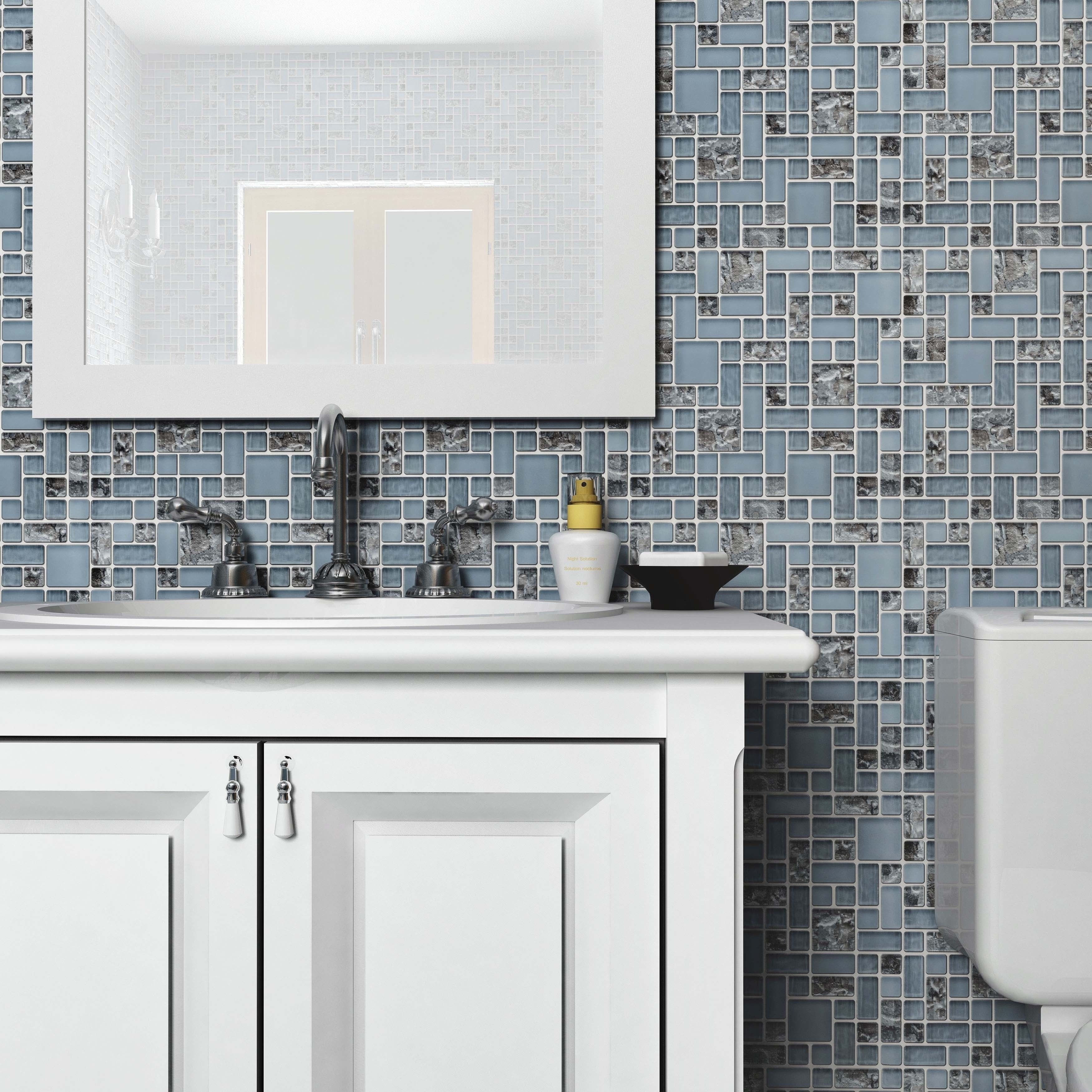 Somertile Reflections Mini 0.625 inch Gulf Glass/ Stone Mosaic Tiles