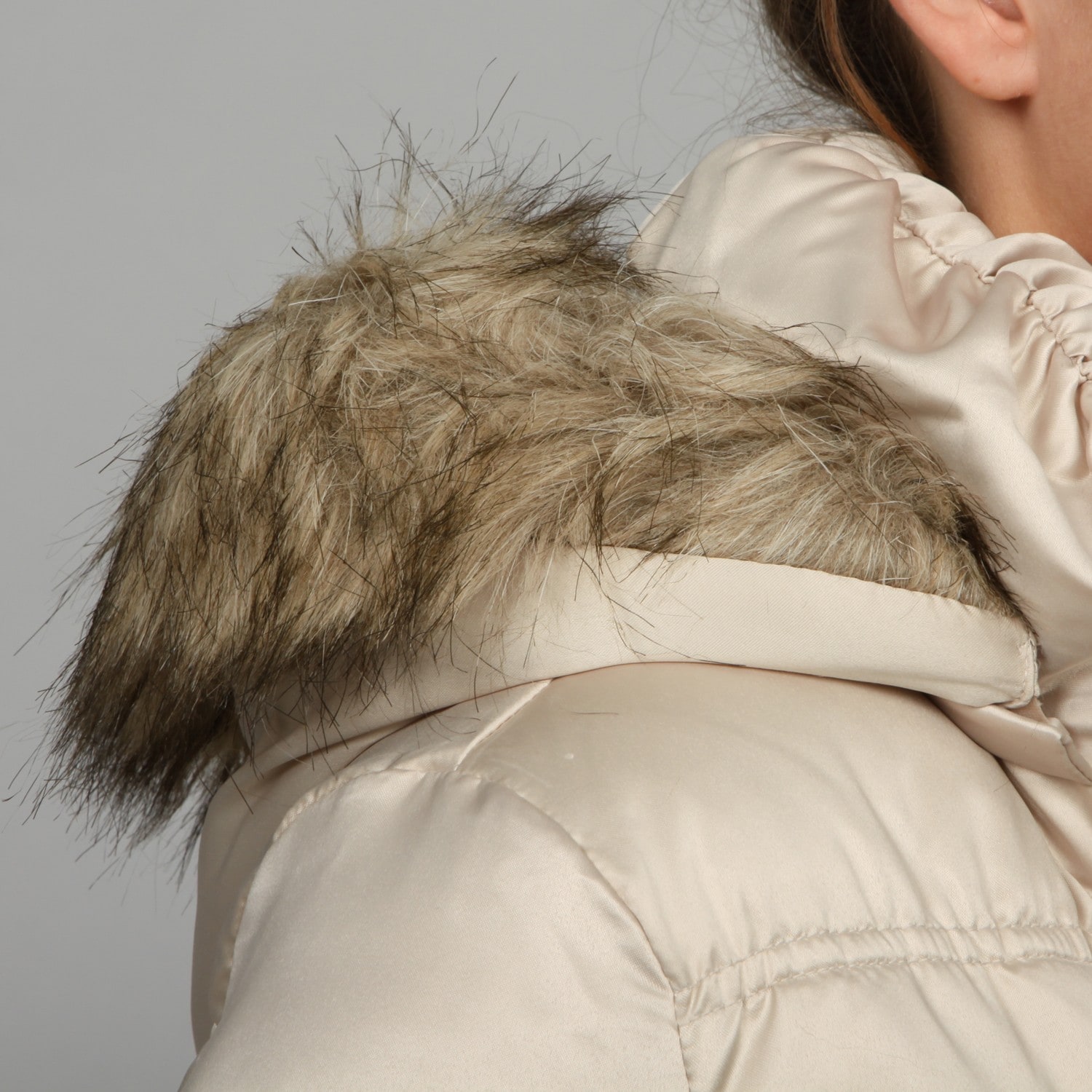 steve madden faux fur hooded puffer jacket