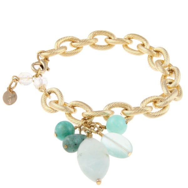 Rachel Reinhardt Goldplated Multi gemstone Charm Bracelet   13844025