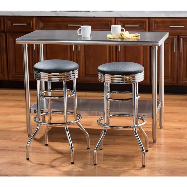 Chrome And Leather Bar Stools Images