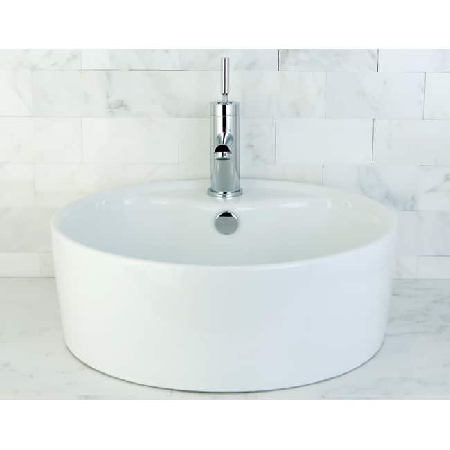 Round Vitreous China Bathroom Vessel Sink