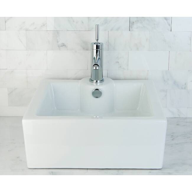 Fortress White Table Mount Bathroom Sink