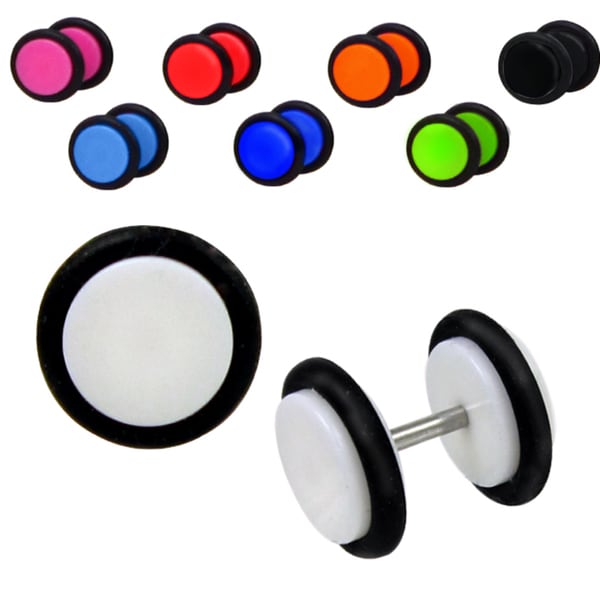 Surgical Steel Colored Acrylic Illusion Plugs More Body Jewelry