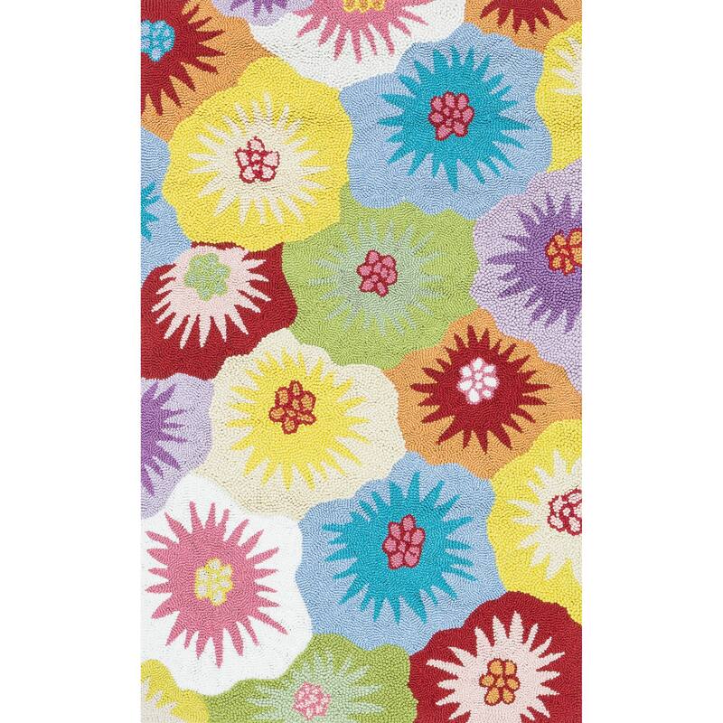 Alexander Home Hand-hooked Peony Floral Rug