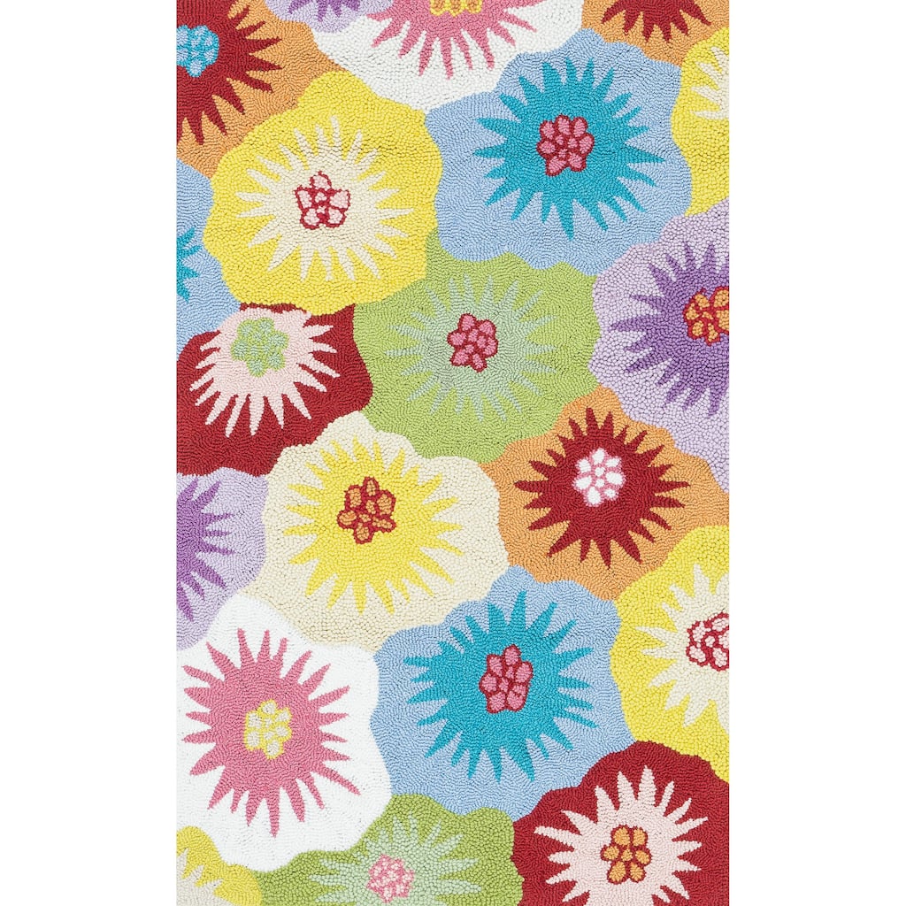 Alexander Home Hand-hooked Peony Floral Rug