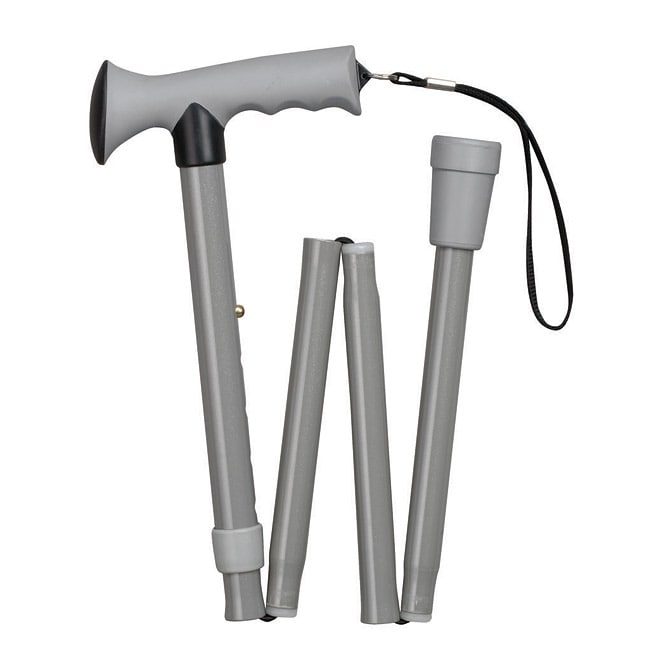 Healthsmart Gray Folding Comfort Grip Cane