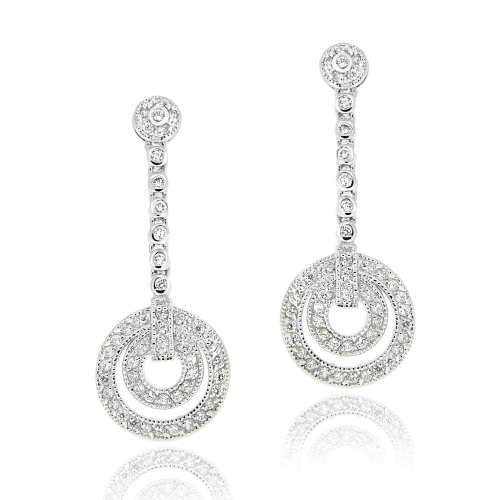 Shop Icz Stonez Rhodiumplated Cubic Zirconia Dangle Earrings - On Sale ...