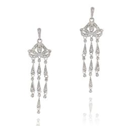 Icz Stonez Rhodiumplated Cubic Zirconia Chandelier Earrings Icz Stonez Rhodiumplated Cubic Zirconia Chandelier Earrings
