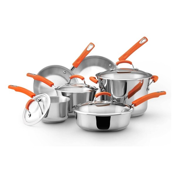 Rachael Ray Stainless Steel II 10 piece Cookware Set Rachael Ray Cookware Sets