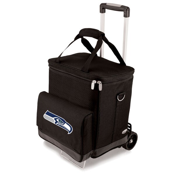 Picnic Time Black Seattle Seahawks Cellar with Trolley