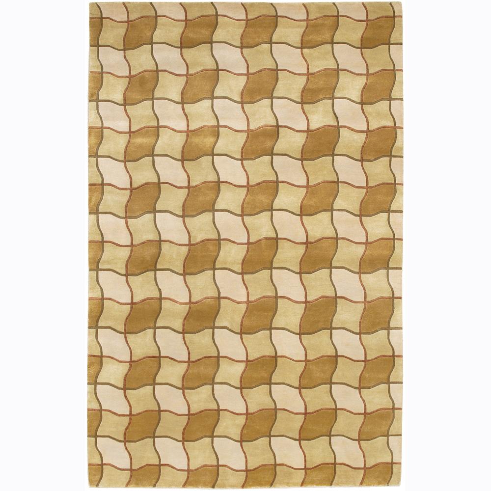 Hand knotted Mandara New Zealand Geometric Wool Rug (2 X 3)