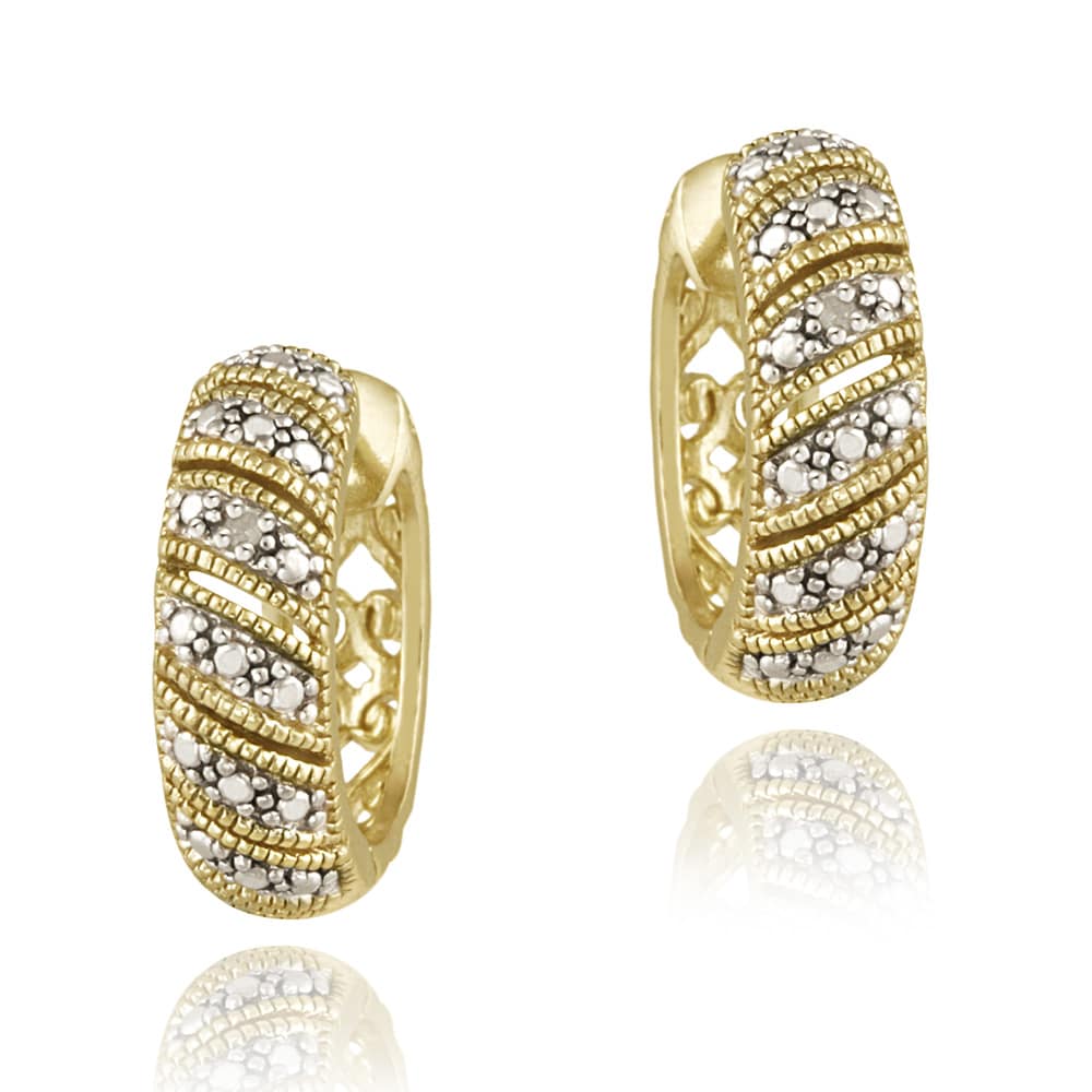 Db Designs 18k Yellow Gold Over Silver Crescent Diamond Accent Db Designs 18k Yellow Gold Over Silver Crescent Diamond Accent Hoop Earrings