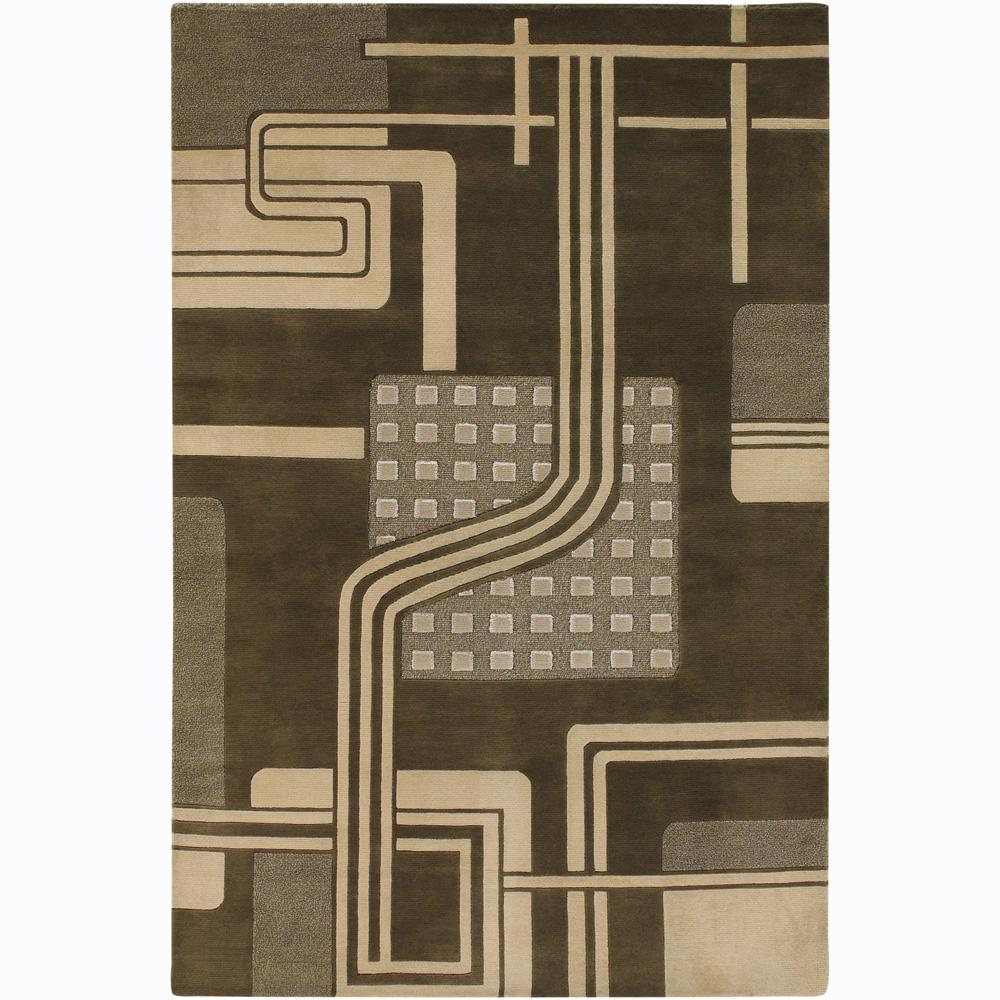 Hand knotted Mandara Beige Wool Rug (26 X 76)