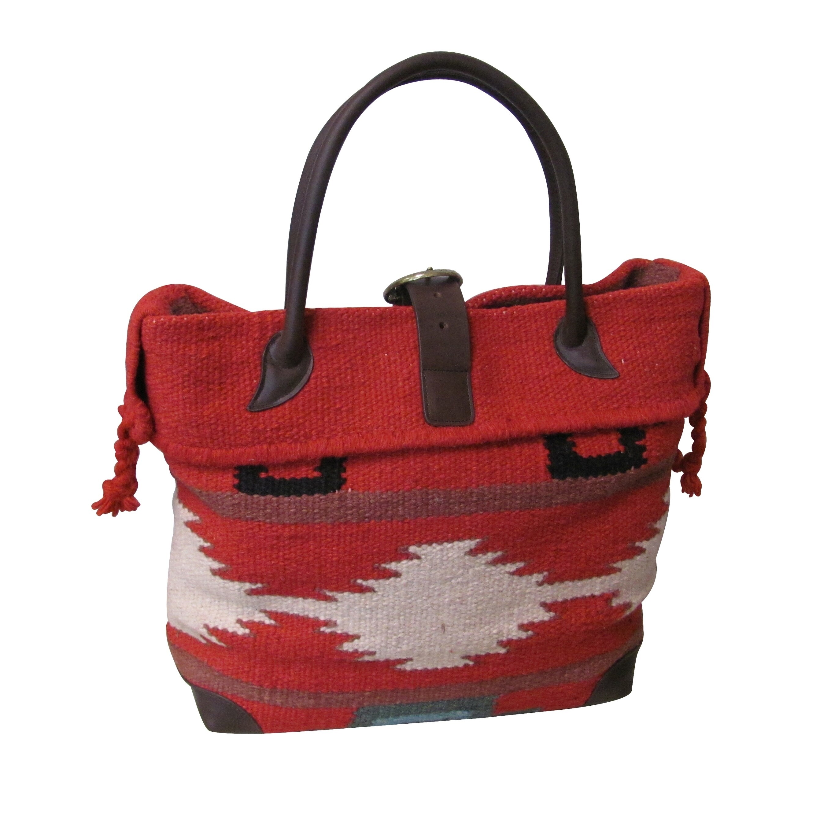 Amerileather Red Wool Blend Roamer Tote Bag
