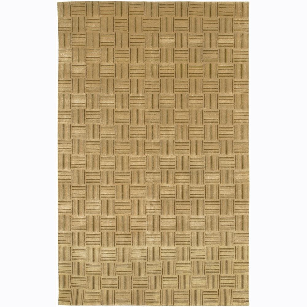 Hand knotted Brown/green/beige Mandara Wool Rug (2 X 3)