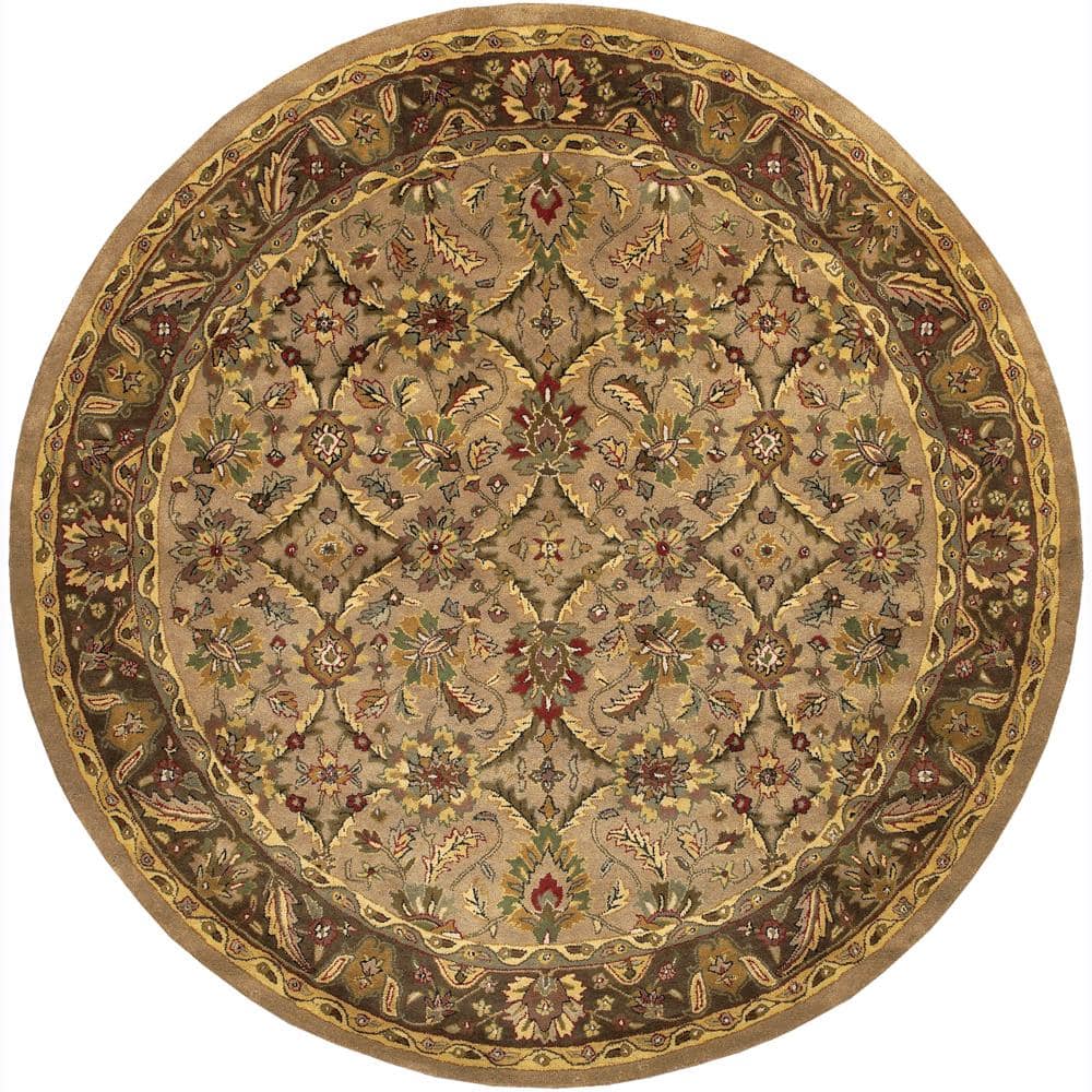 Hand-Tufted Oriental Mandara New Zealand Wool Rug (7'9 Round)