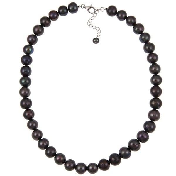 Shop Sterling Silver Clasp Black Freshwater Pearl Necklace for Womens ...