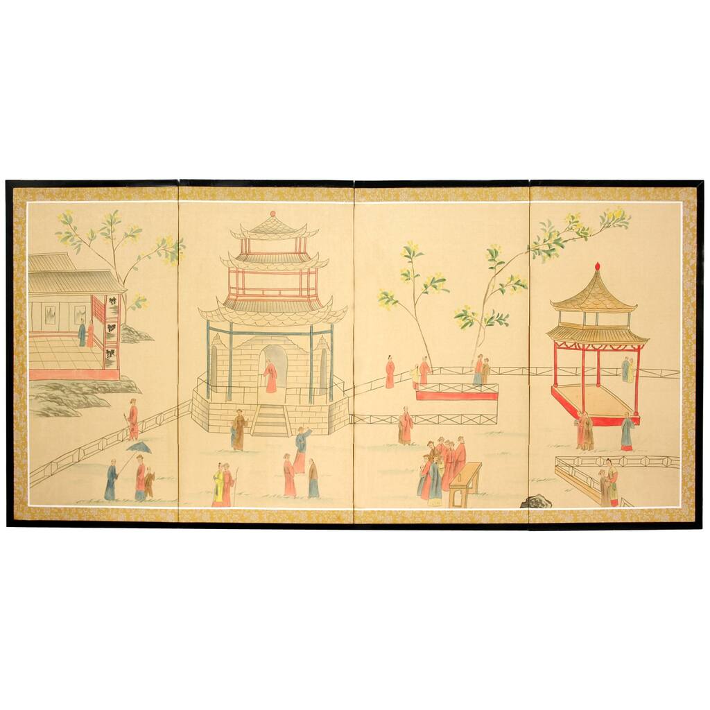 Handmade Enter the Pagoda Silkscreen (China)