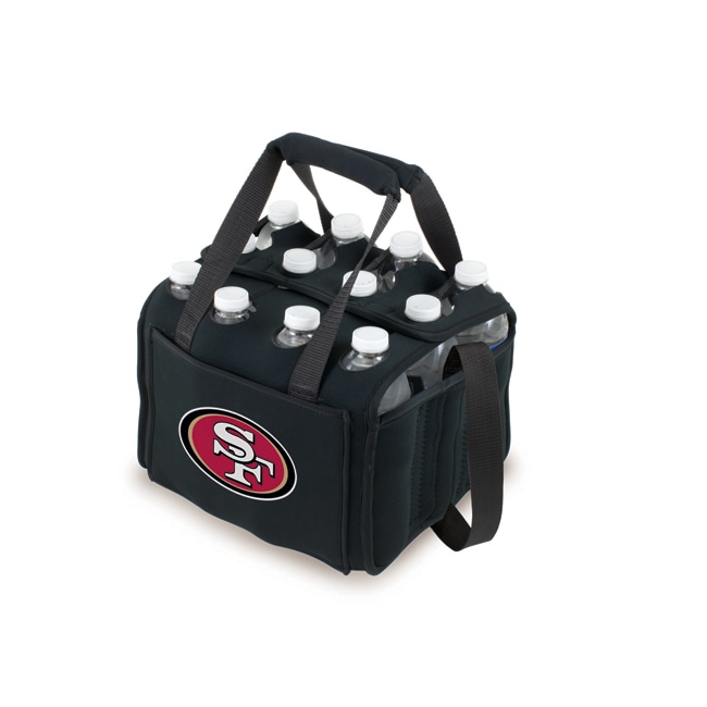Picnic Time San Francisco 49ers Twelve Pack Cooler (BlackDimensions 9.75 inches high x 8.125 inches wide x 7 inches deepCompact designDouble top handlesTwelve individual compartmentsTwo (2) interior chambers to hold gel or ice packs (not included) )