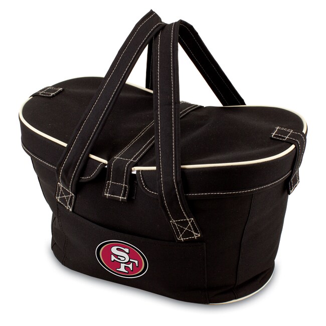 Picnic Time San Francisco 49ers Polyester Mercado Cooler Basket (BlackDimensions 17 inches long x 9.75 inches wide x 10 inches highWater resistant linerFully removable double sided lidExterior front pocket )