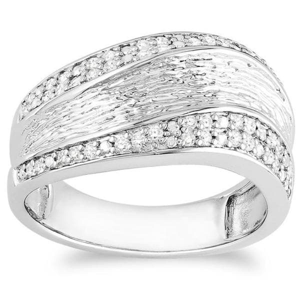 Miadora Sterling Silver 1/4ct TDW Diamond Ring