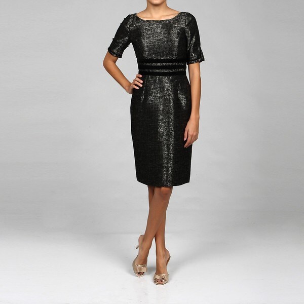 Ellen Tracy Women's Black/ Gold Empire Waist Dress Ellen Tracy Evening & Formal Dresses