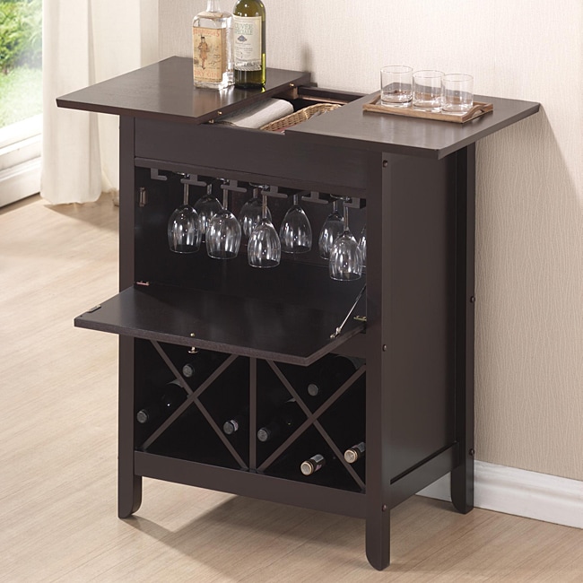 Contemporary Dark Brown Wine Cabinet by Baxton Studio Bed Bath