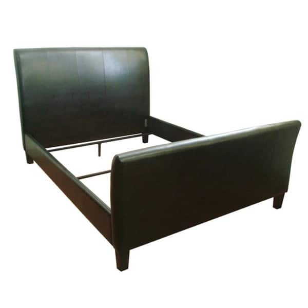 Classic Black Faux Leather QueenSize Bed Master Bedroom Bed Bath